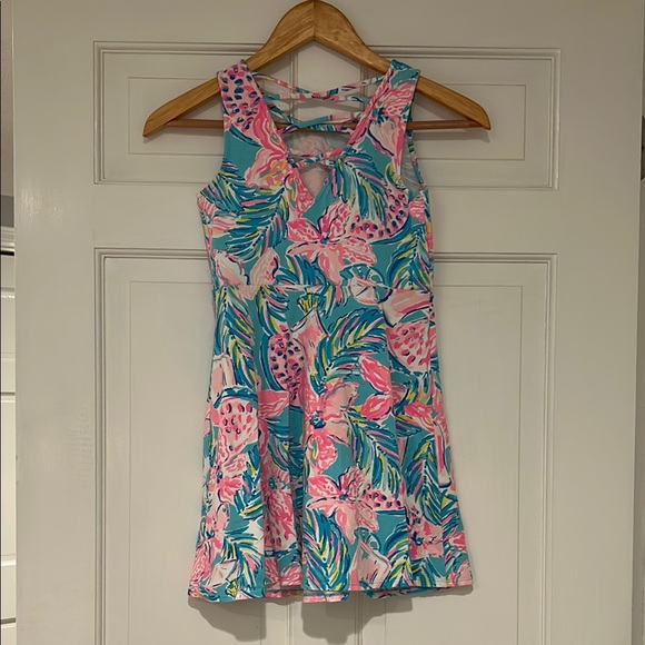 Lilly Pulitzer Tropical Pink and Blue Kids Dress - Picture 3 of 7